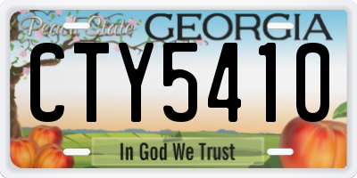 GA license plate CTY5410