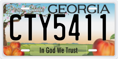 GA license plate CTY5411