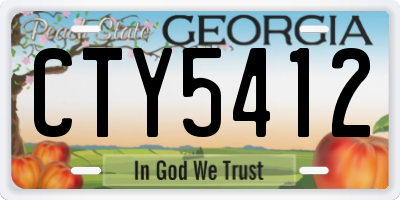 GA license plate CTY5412