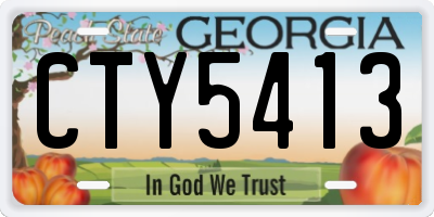 GA license plate CTY5413