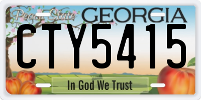 GA license plate CTY5415