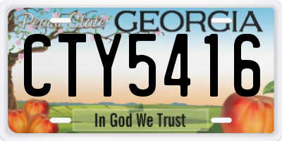 GA license plate CTY5416