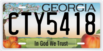 GA license plate CTY5418
