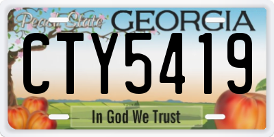 GA license plate CTY5419