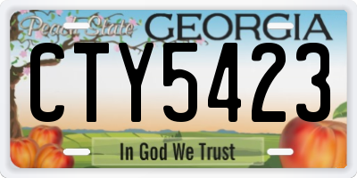 GA license plate CTY5423