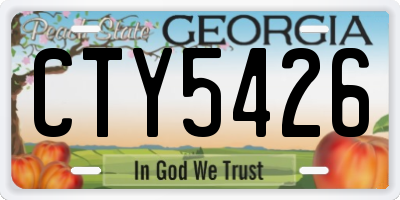 GA license plate CTY5426