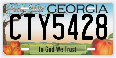 GA license plate CTY5428