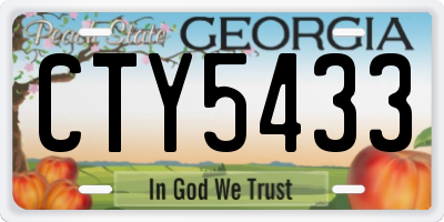 GA license plate CTY5433