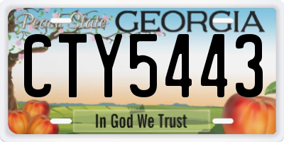 GA license plate CTY5443