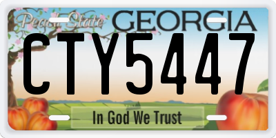 GA license plate CTY5447