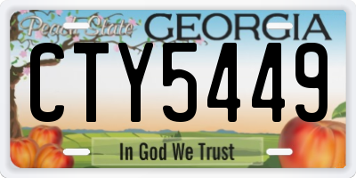 GA license plate CTY5449