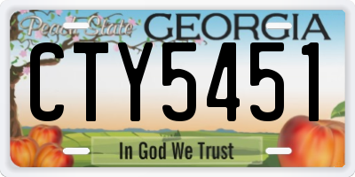 GA license plate CTY5451