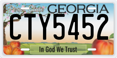 GA license plate CTY5452
