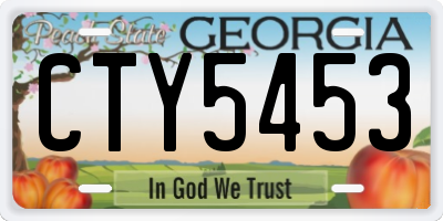 GA license plate CTY5453
