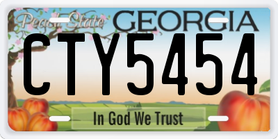 GA license plate CTY5454