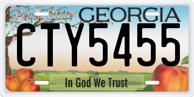 GA license plate CTY5455