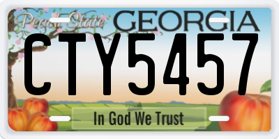 GA license plate CTY5457