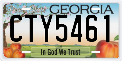 GA license plate CTY5461