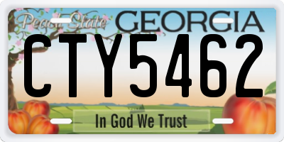 GA license plate CTY5462