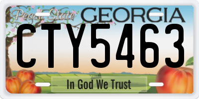 GA license plate CTY5463