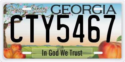 GA license plate CTY5467
