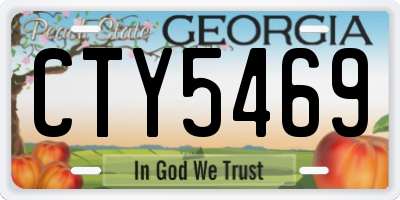 GA license plate CTY5469