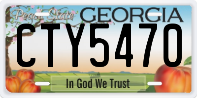 GA license plate CTY5470
