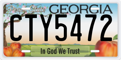 GA license plate CTY5472