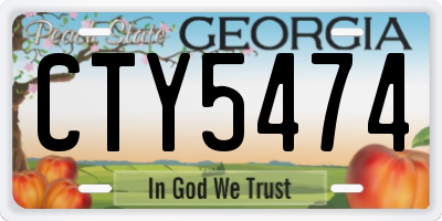 GA license plate CTY5474