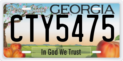 GA license plate CTY5475
