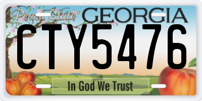 GA license plate CTY5476