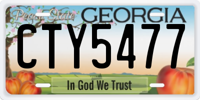GA license plate CTY5477