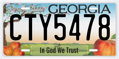 GA license plate CTY5478