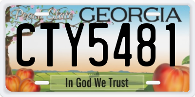 GA license plate CTY5481