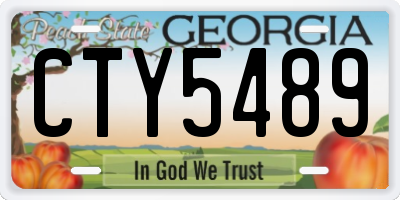 GA license plate CTY5489