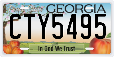 GA license plate CTY5495