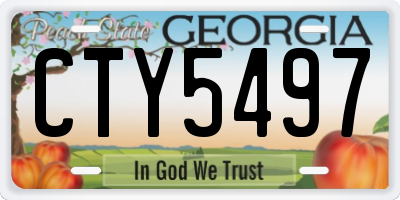 GA license plate CTY5497