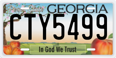 GA license plate CTY5499