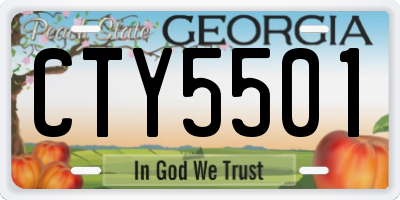 GA license plate CTY5501