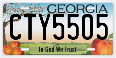 GA license plate CTY5505