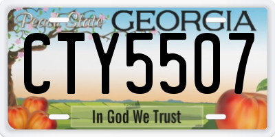 GA license plate CTY5507