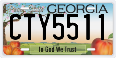 GA license plate CTY5511