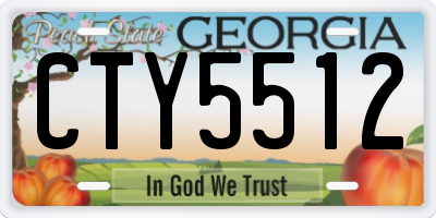 GA license plate CTY5512