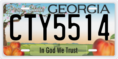 GA license plate CTY5514