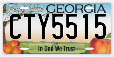 GA license plate CTY5515