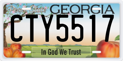 GA license plate CTY5517