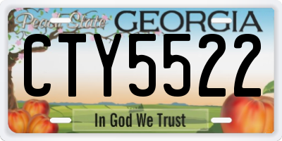 GA license plate CTY5522