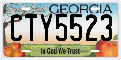 GA license plate CTY5523