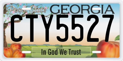 GA license plate CTY5527