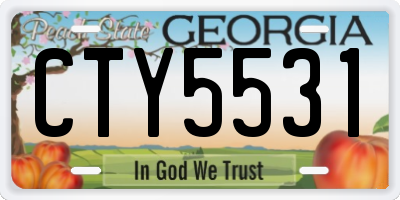 GA license plate CTY5531